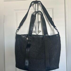 Beis Black Woven Tote Bag